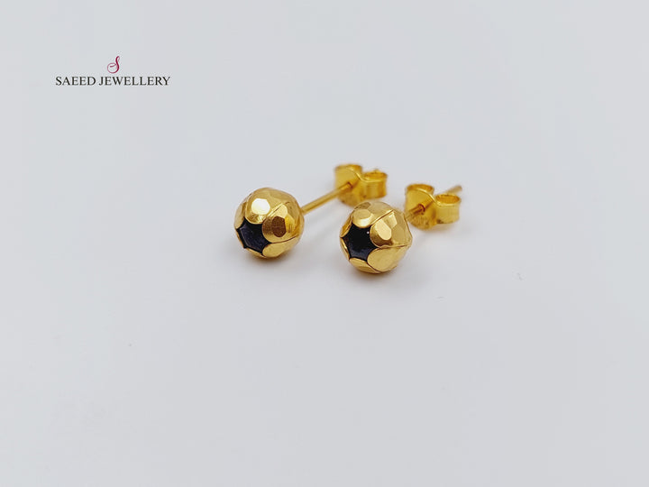 21K Gold Fancy screw Earrings by Saeed Jewelry - Image 9