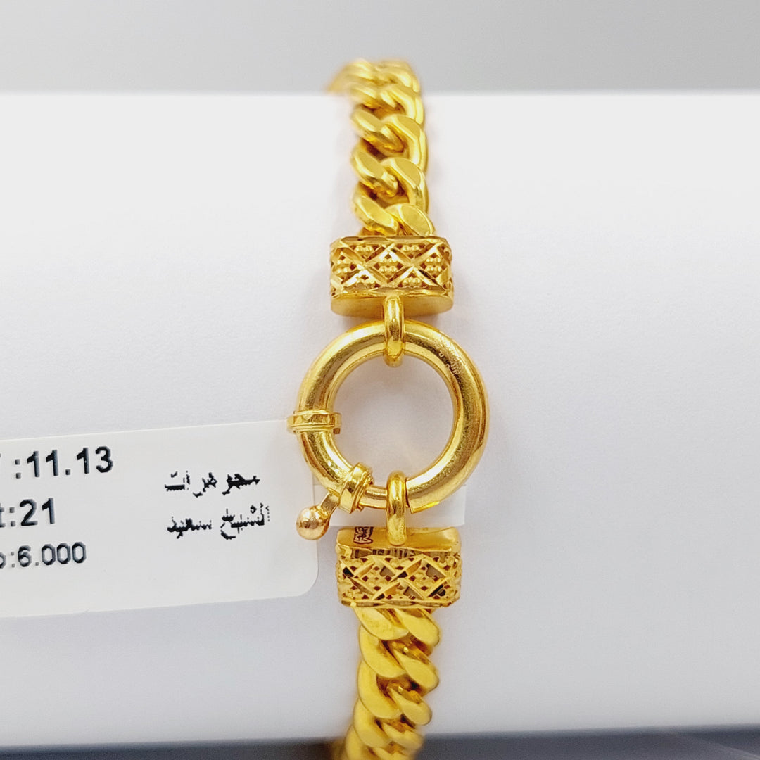 21K Gold 7mm Cuban Links Bracelet by Saeed Jewelry - Image 1