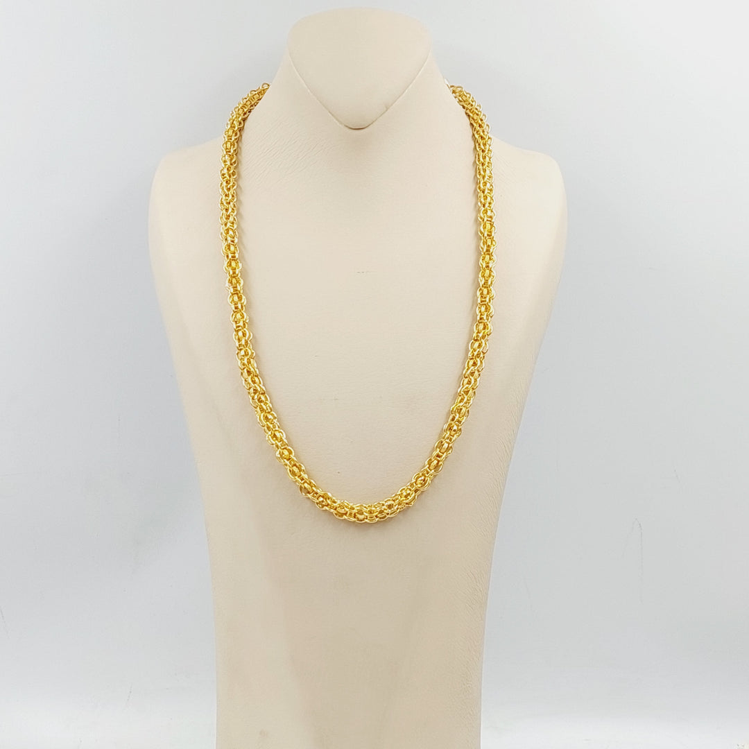 21K Gold 7mm Rolo Necklace by Saeed Jewelry - Image 2