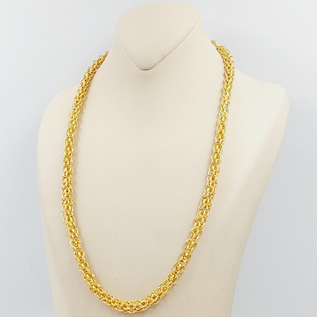 21K Gold 7mm Rolo Necklace by Saeed Jewelry - Image 4