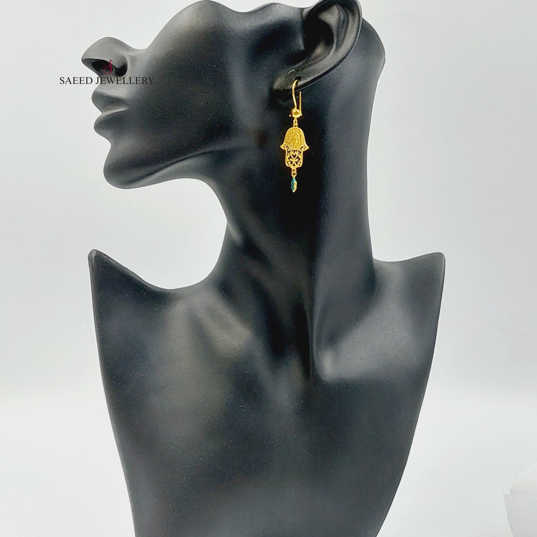 21K Gold Enameled Hand Earrings by Saeed Jewelry - Image 5