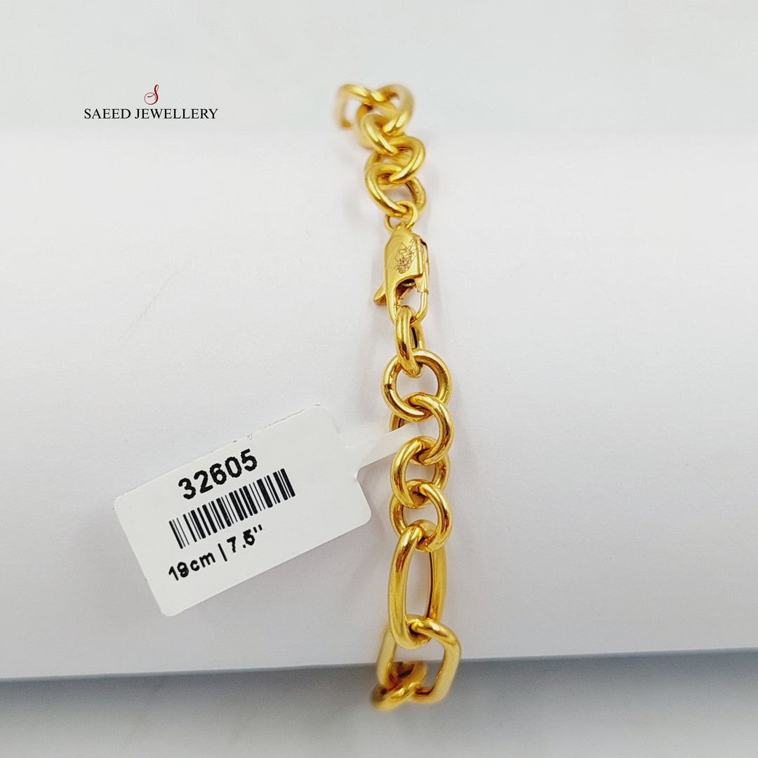 21K Gold Enameled Paperclip Bracelet by Saeed Jewelry - Image 3