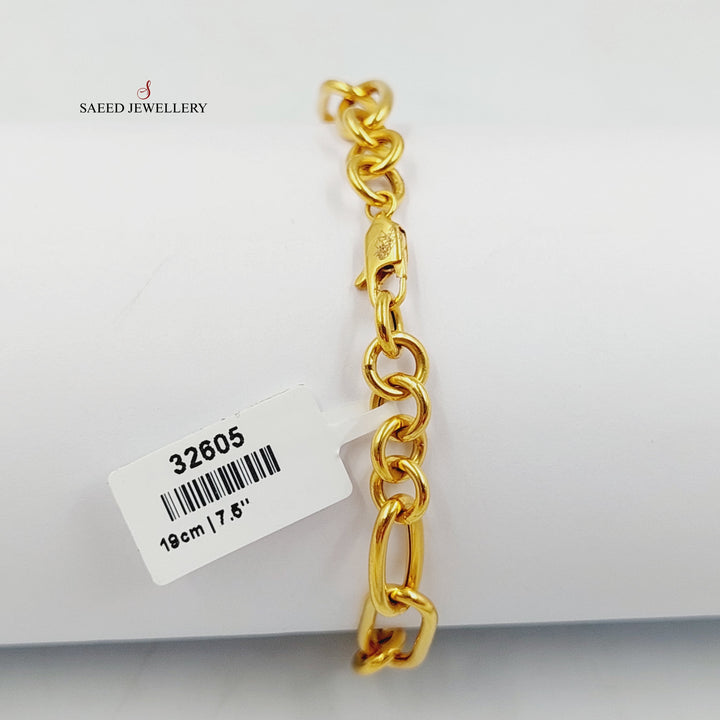 21K Gold Enameled Paperclip Bracelet by Saeed Jewelry - Image 3