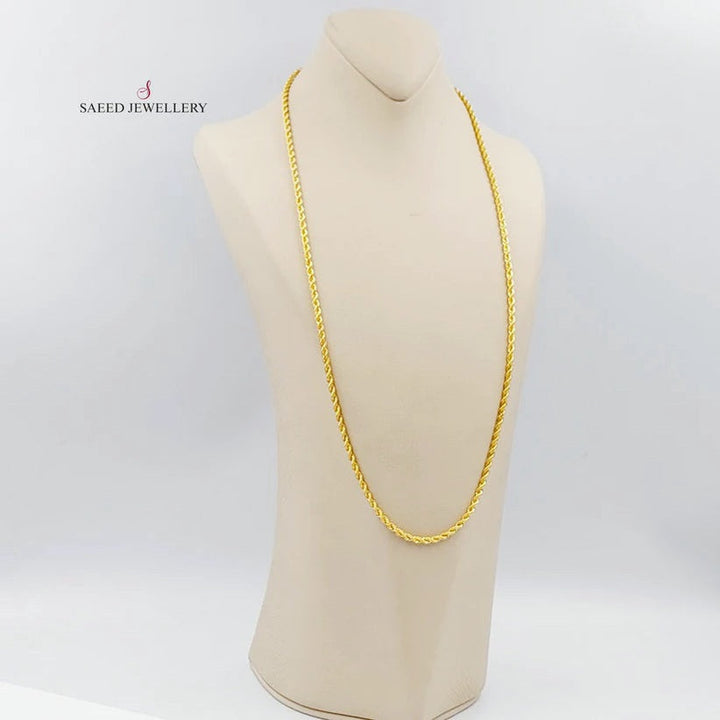 21K Gold 70cm Medium ThicknessT wisted Chain by Saeed Jewelry - Image 8