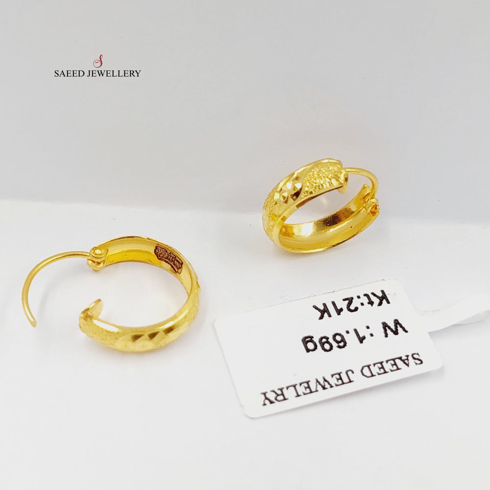 21K Gold Hoop Earrings by Saeed Jewelry - Image 2