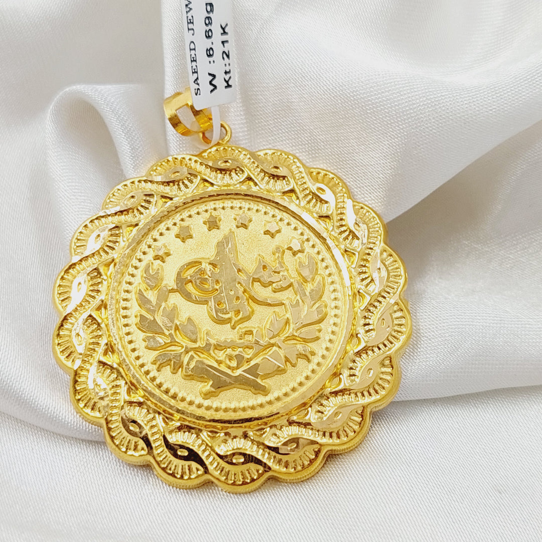 21K Gold Rashadi Print Pendant by Saeed Jewelry - Image 2