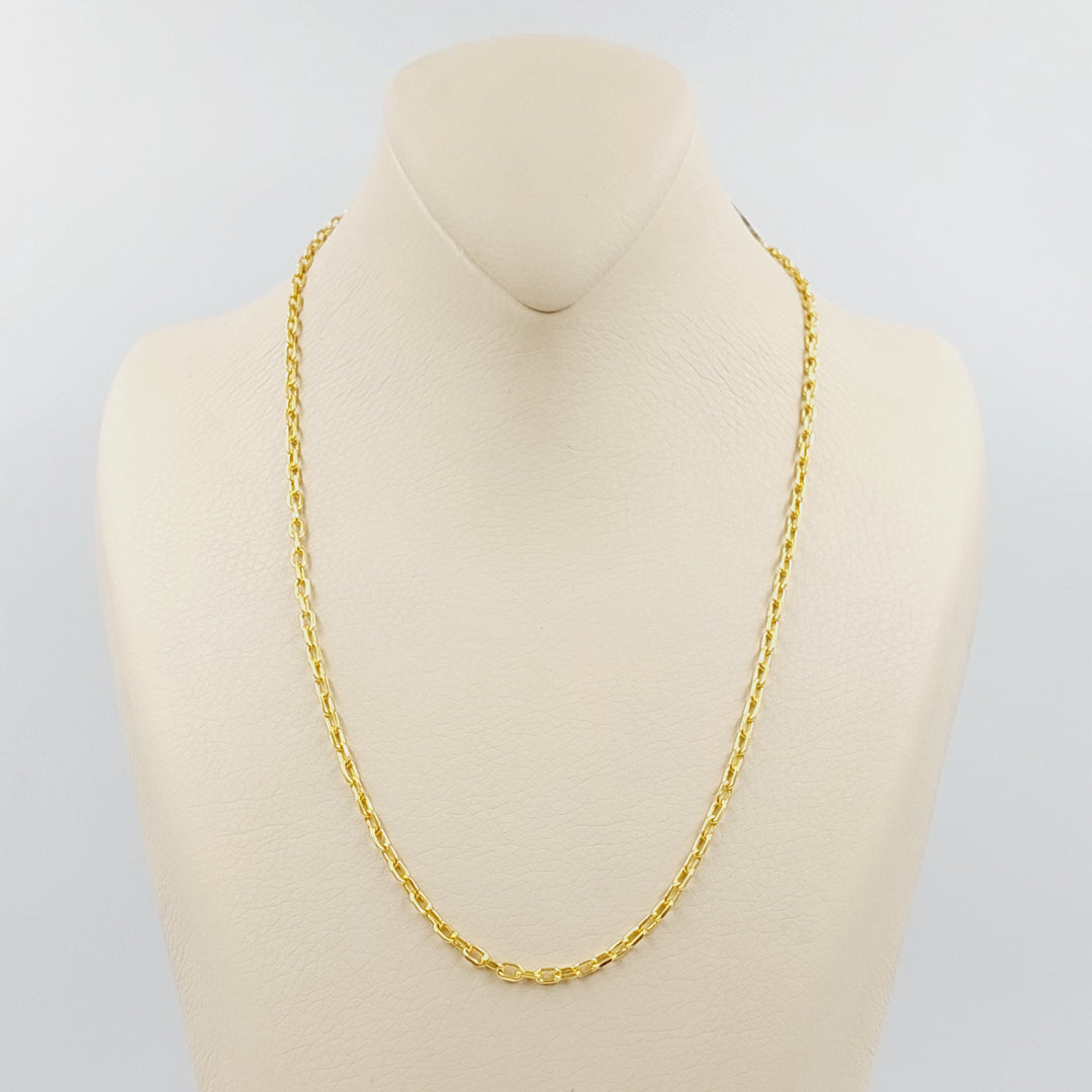 21K Gold 3mm Box Chain by Saeed Jewelry - Image 1