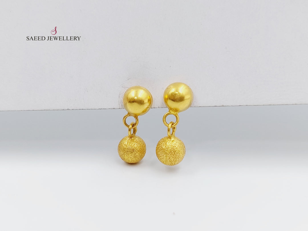 21K Gold Fancy screw Earrings by Saeed Jewelry - Image 6