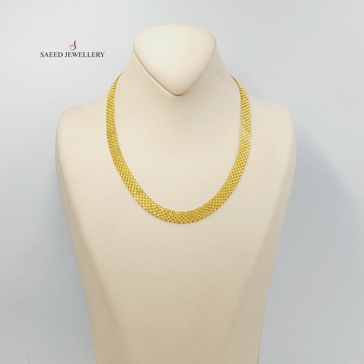 21K Gold 8.5mm Flat Chain by Saeed Jewelry - Image 3