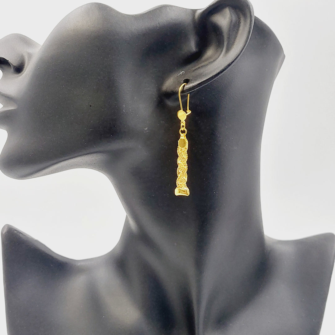 21K Gold Fancy Shankle Earrings by Saeed Jewelry - Image 3