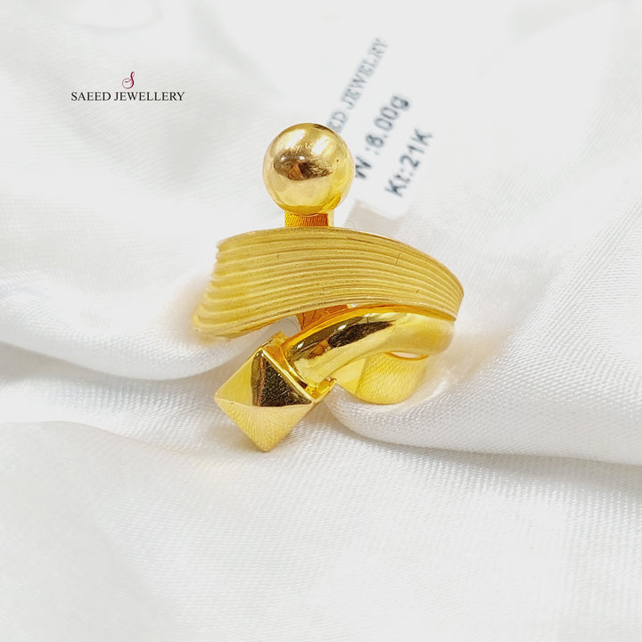 21K Gold Engraved Ring by Saeed Jewelry - Image 2