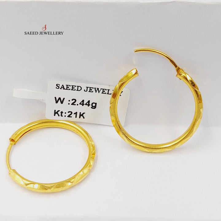 21K Gold Hoop Earrings by Saeed Jewelry - Image 1