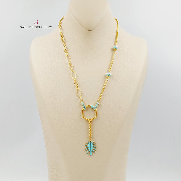 21K Gold Enameled Turkish Necklace by Saeed Jewelry - Image 1