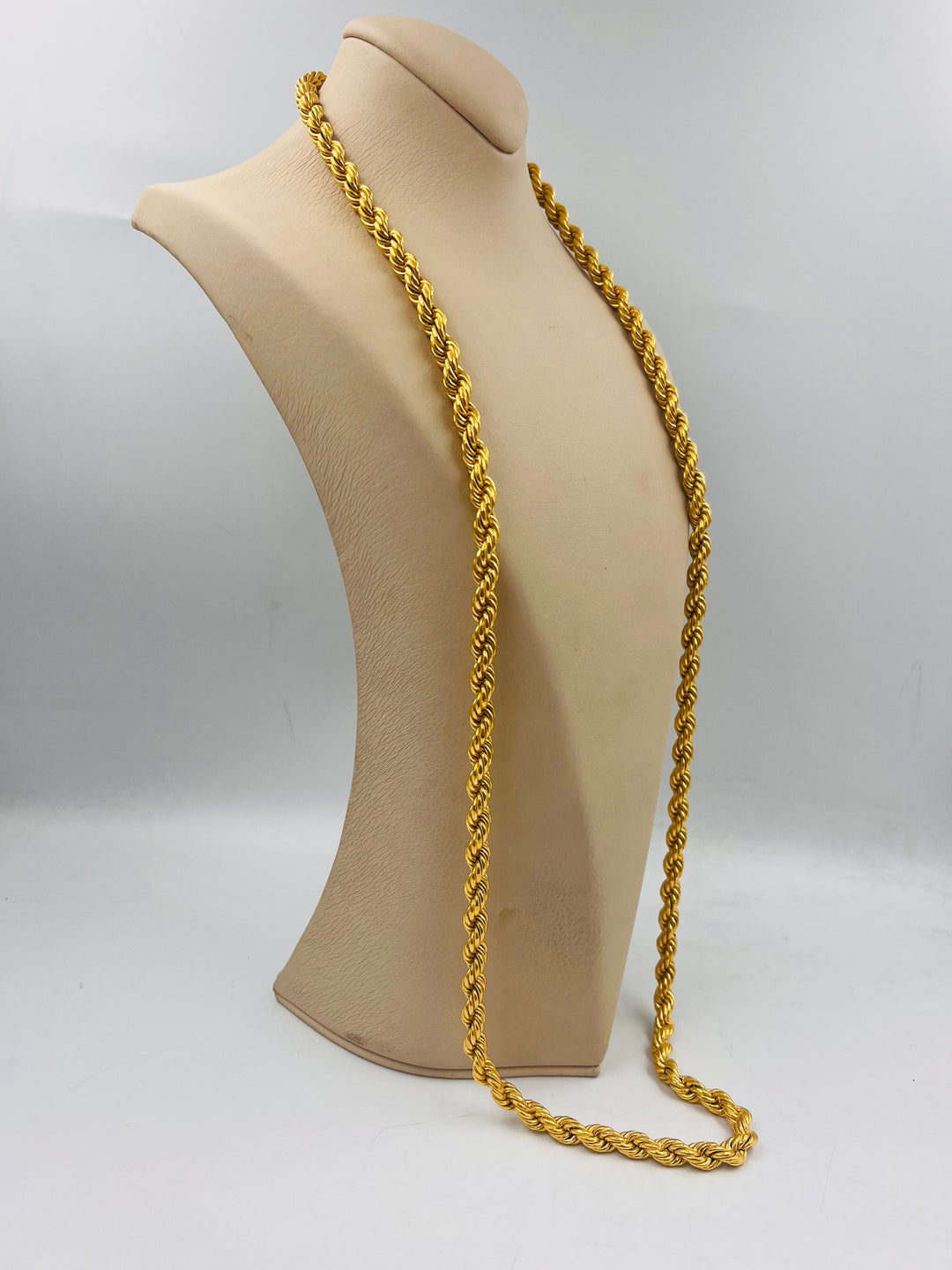 21K Gold 8mm Rope Chain 100cm by Saeed Jewelry - Image 2