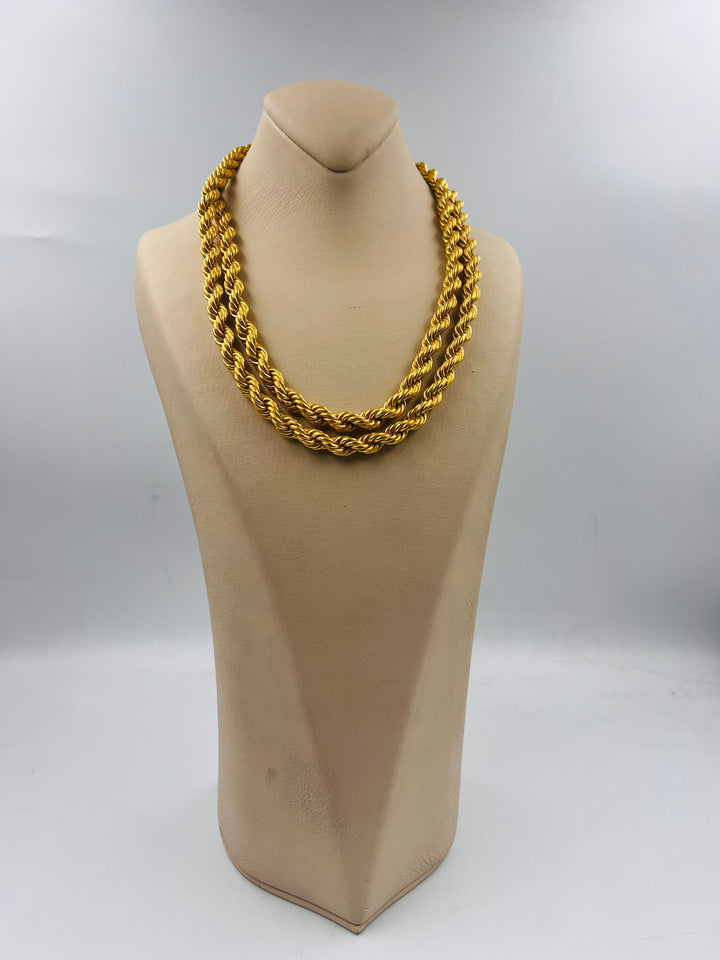 21K Gold 8mm Rope Chain 100cm by Saeed Jewelry - Image 3