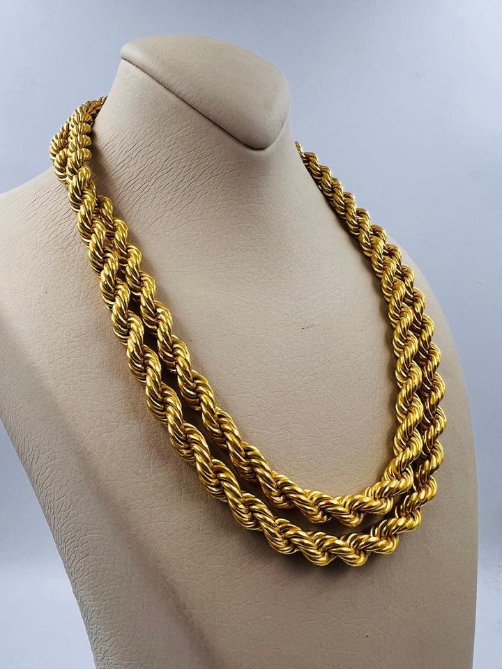 21K Gold 8mm Rope Chain 100cm by Saeed Jewelry - Image 9