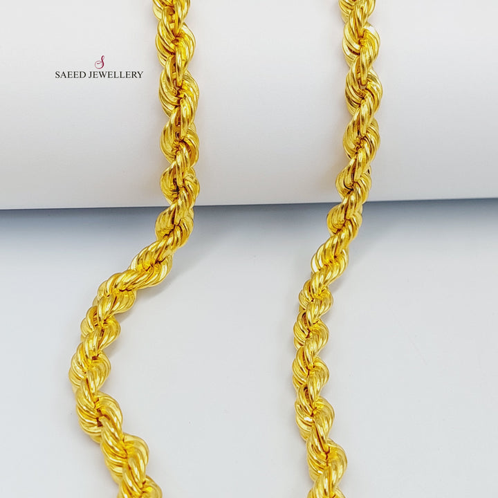 21K Gold 8mm Rope Chain Necklace by Saeed Jewelry - Image 2