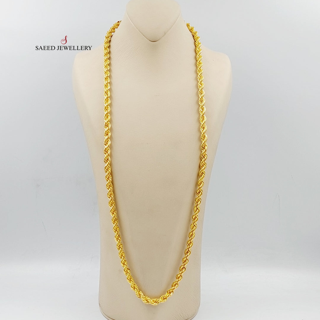 21K Gold 8mm Rope Necklace by Saeed Jewelry - Image 1