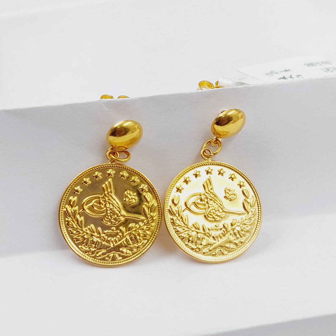 21K Gold Thin Rashadi Earrings by Saeed Jewelry - Image 9