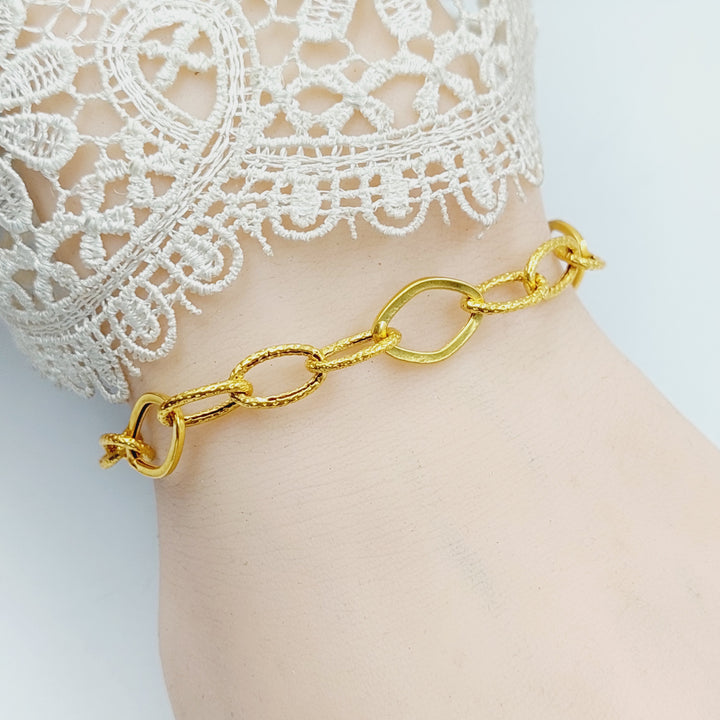 21K Gold Paperclip Bracelet by Saeed Jewelry - Image 5