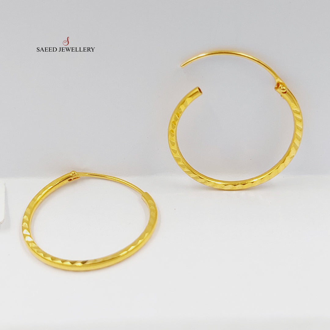 21K Gold Hoop Earrings by Saeed Jewelry - Image 1