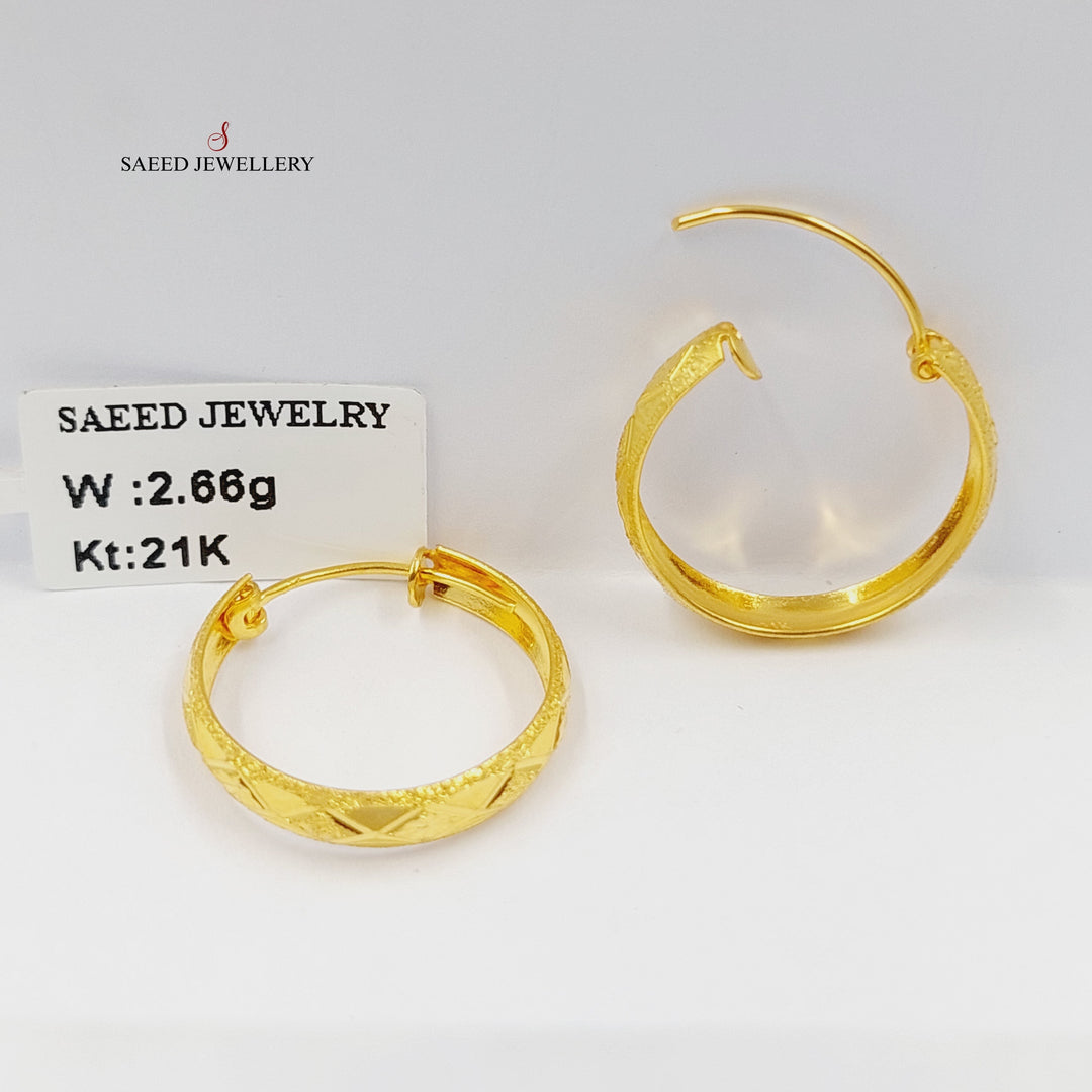 21K Gold Hoop Earrings by Saeed Jewelry - Image 1