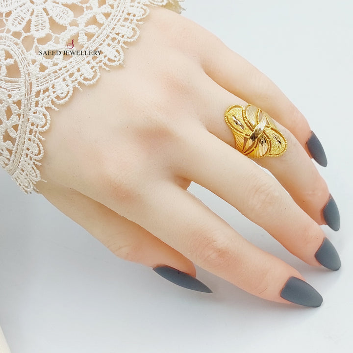 21K Gold Engraved Ring by Saeed Jewelry - Image 6