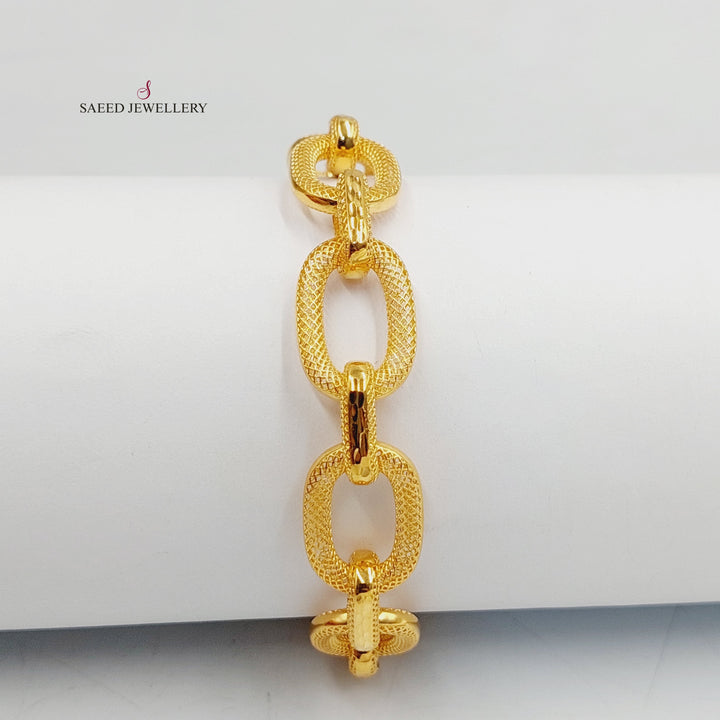 21K Gold Deluxe Cuban Links Bracelet by Saeed Jewelry - Image 1