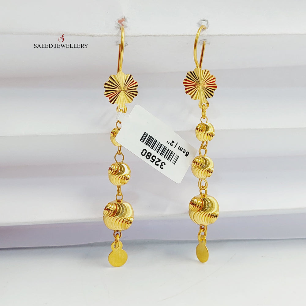 21K Gold Deluxe Balls Earrings by Saeed Jewelry - Image 2