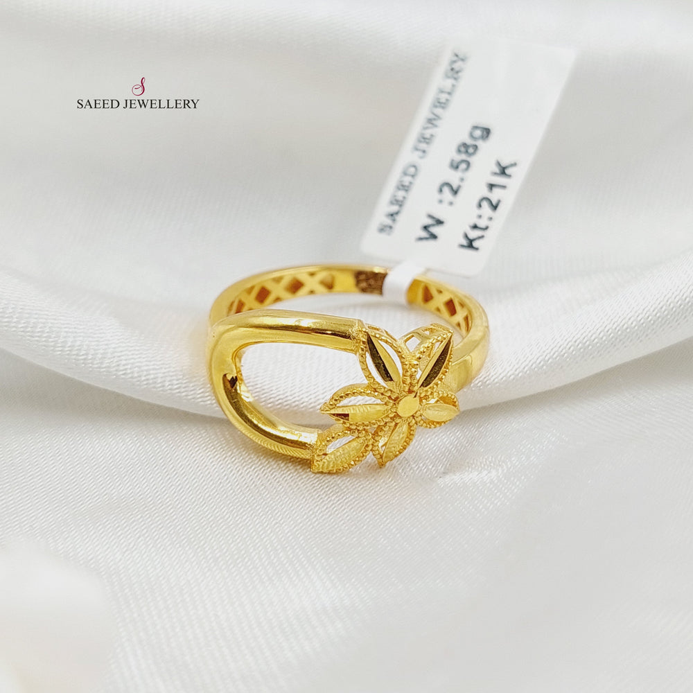 21K Gold Leaf Ring by Saeed Jewelry - Image 2