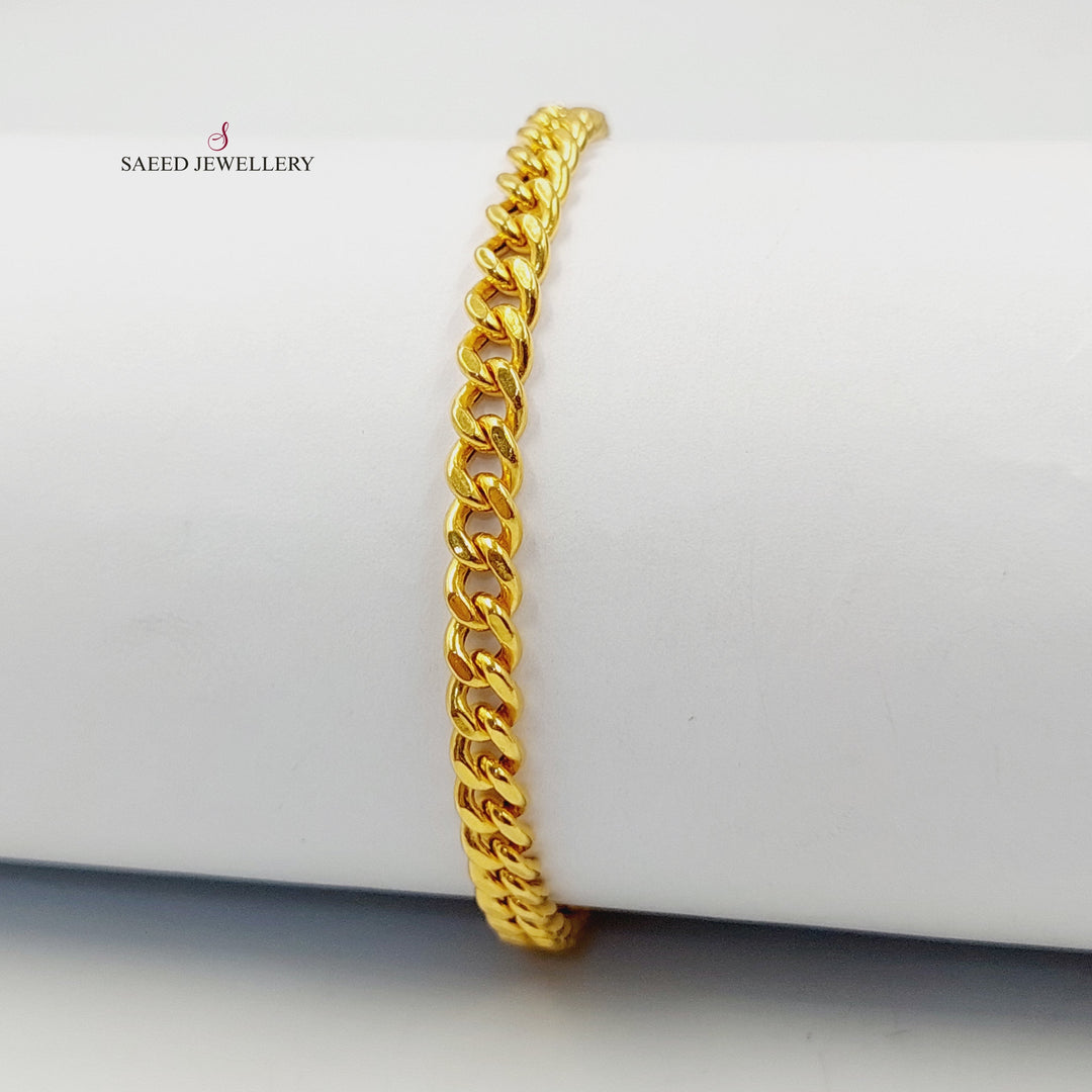 21K Gold Cuban Links Bracelet by Saeed Jewelry - Image 3