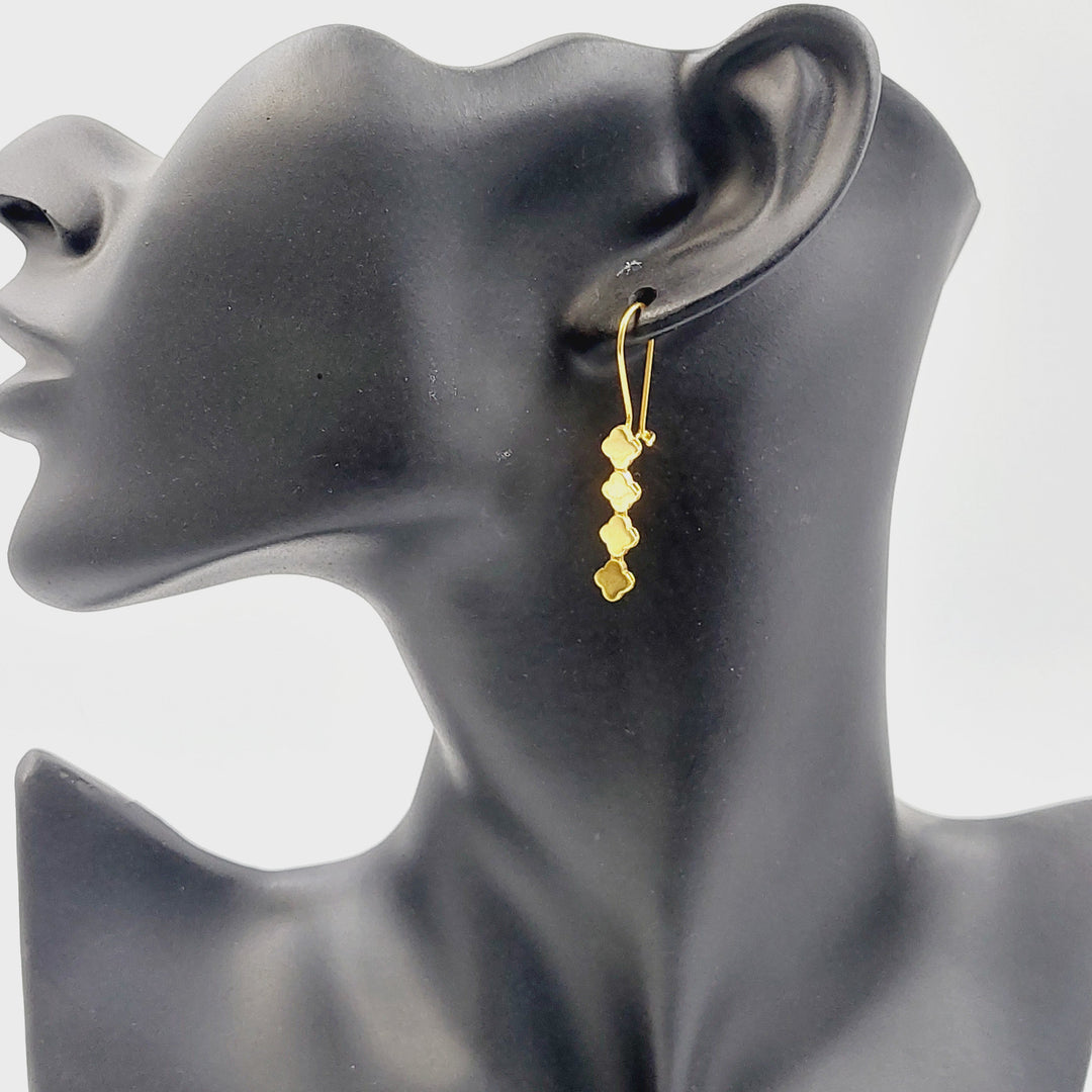 21K Gold Deluxe Shankle Earrings by Saeed Jewelry - Image 3