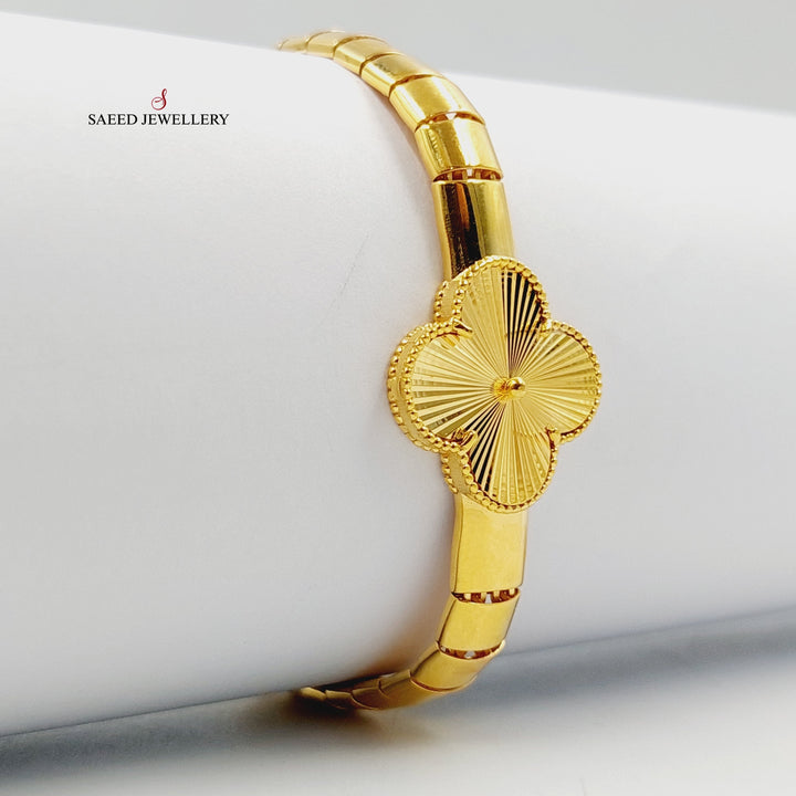 21K Gold Clover Bracelet by Saeed Jewelry - Image 1