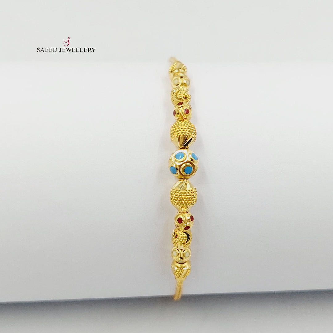 21K Gold Deluxe Balls Bracelet by Saeed Jewelry - Image 1