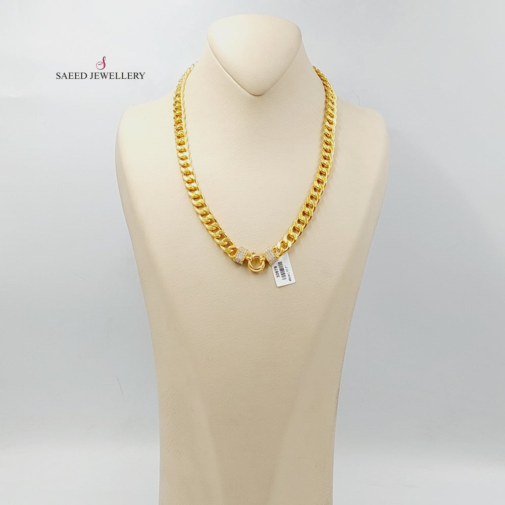 21K Gold 9mm Cuban Links Necklace by Saeed Jewelry - Image 2