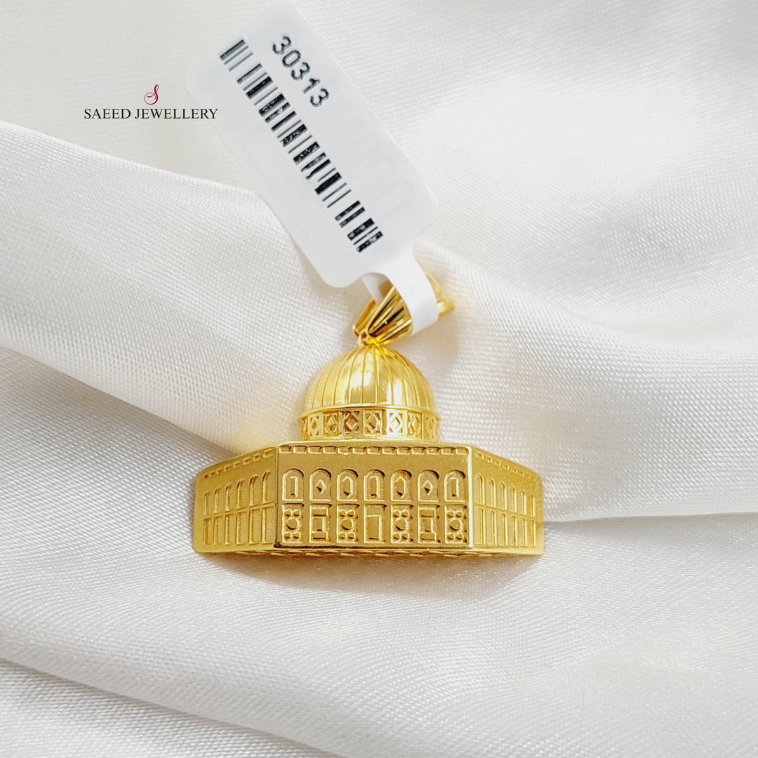 21K Gold Al-Aqsa Pendant by Saeed Jewelry - Image 3