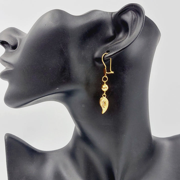 21K Gold Almond Earrings by Saeed Jewelry - Image 3