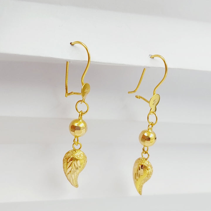 21K Gold Almond Earrings by Saeed Jewelry - Image 5