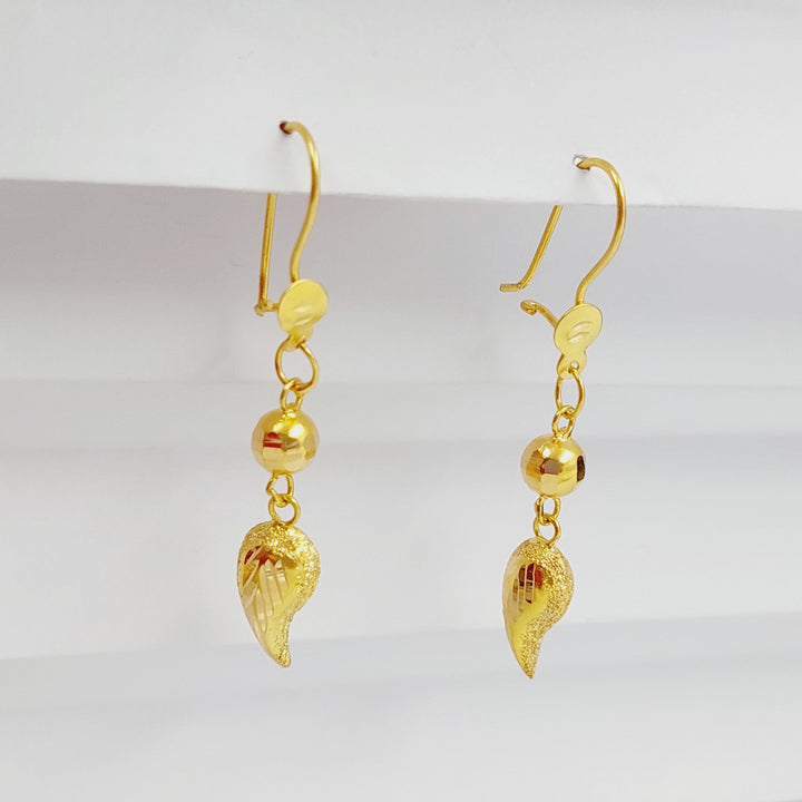 21K Gold Almond Earrings by Saeed Jewelry - Image 1