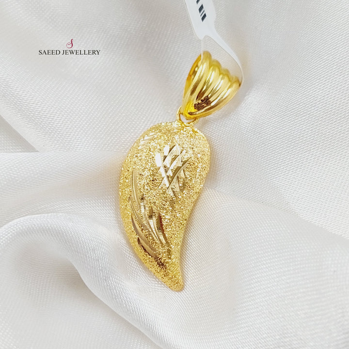 21K Gold Almond Pendant by Saeed Jewelry - Image 11