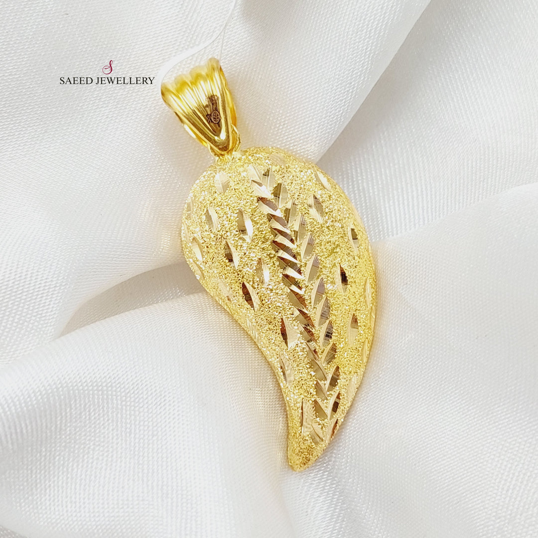 21K Gold Almond Pendant by Saeed Jewelry - Image 1