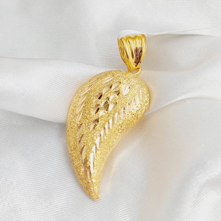 21K Gold Almond Pendant by Saeed Jewelry - Image 3