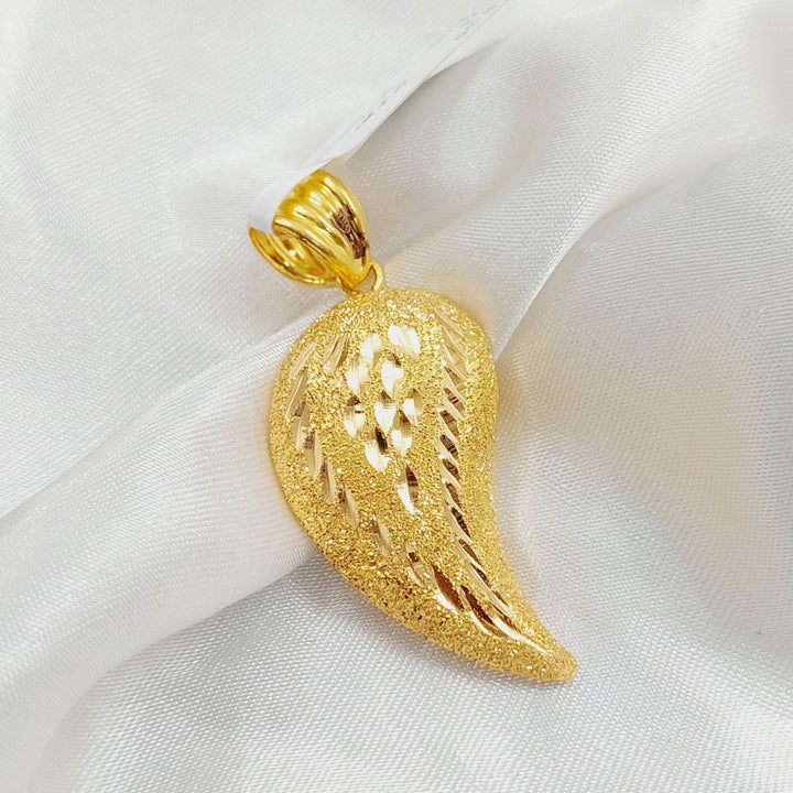 21K Gold Almond Pendant by Saeed Jewelry - Image 4