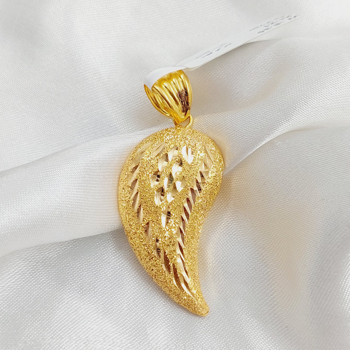 21K Gold Almond Pendant by Saeed Jewelry - Image 1