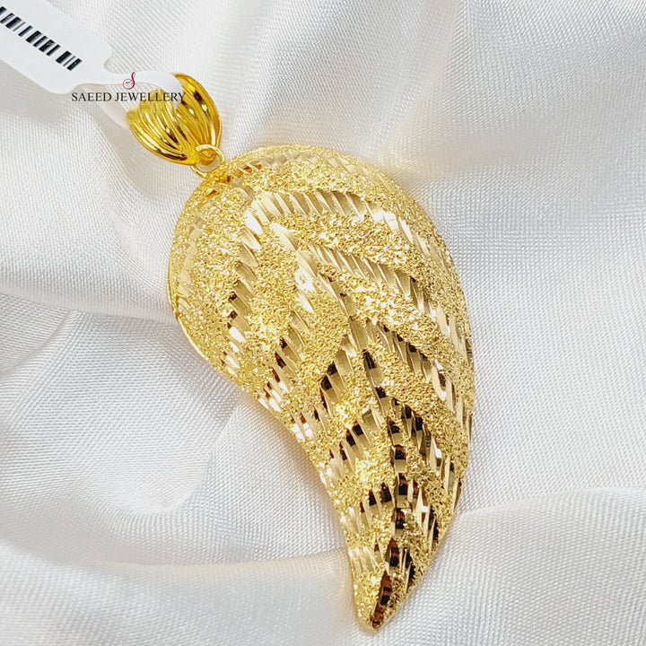 21K Gold Almond Pendant by Saeed Jewelry - Image 1