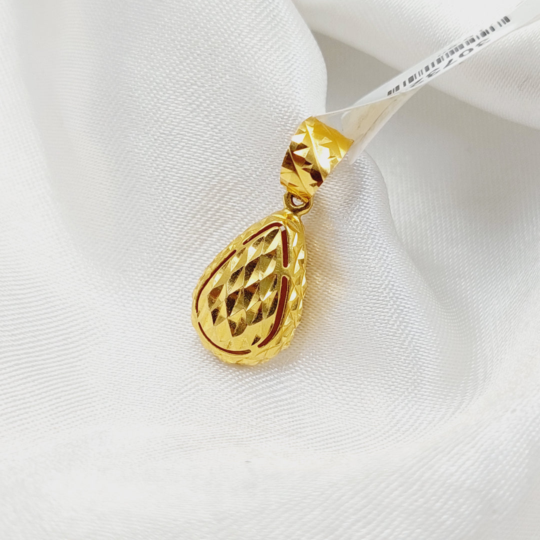 21K Gold Almond Pendant by Saeed Jewelry - Image 4