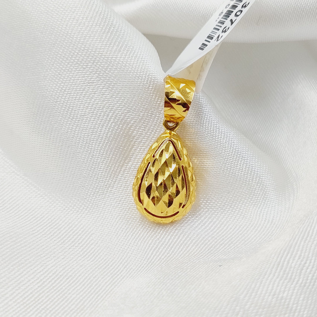 21K Gold Almond Pendant by Saeed Jewelry - Image 1