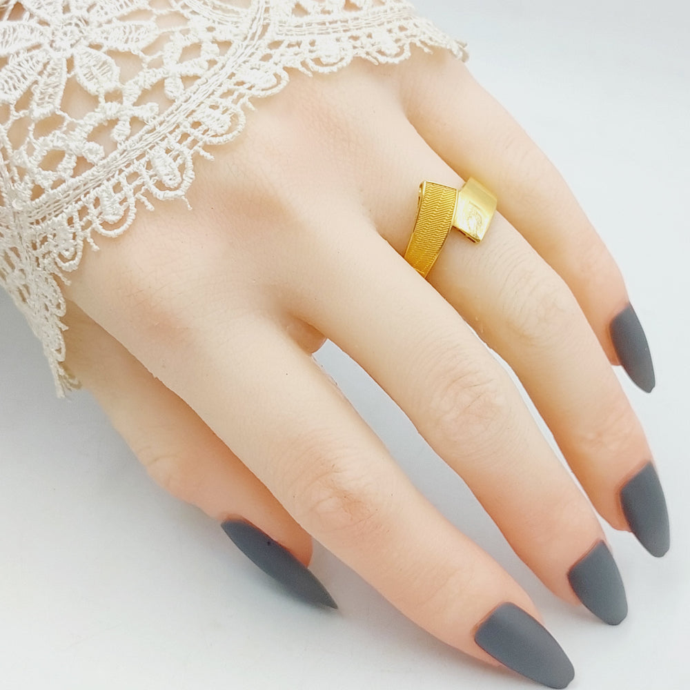 21K Gold Antiqued Belt Ring by Saeed Jewelry - Image 2