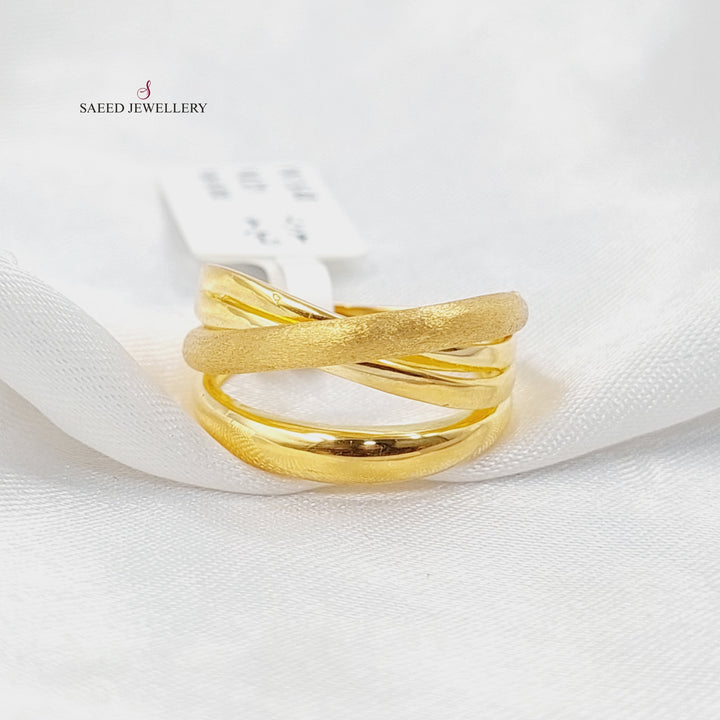 21K Gold Antiqued Deluxe Ring by Saeed Jewelry - Image 3