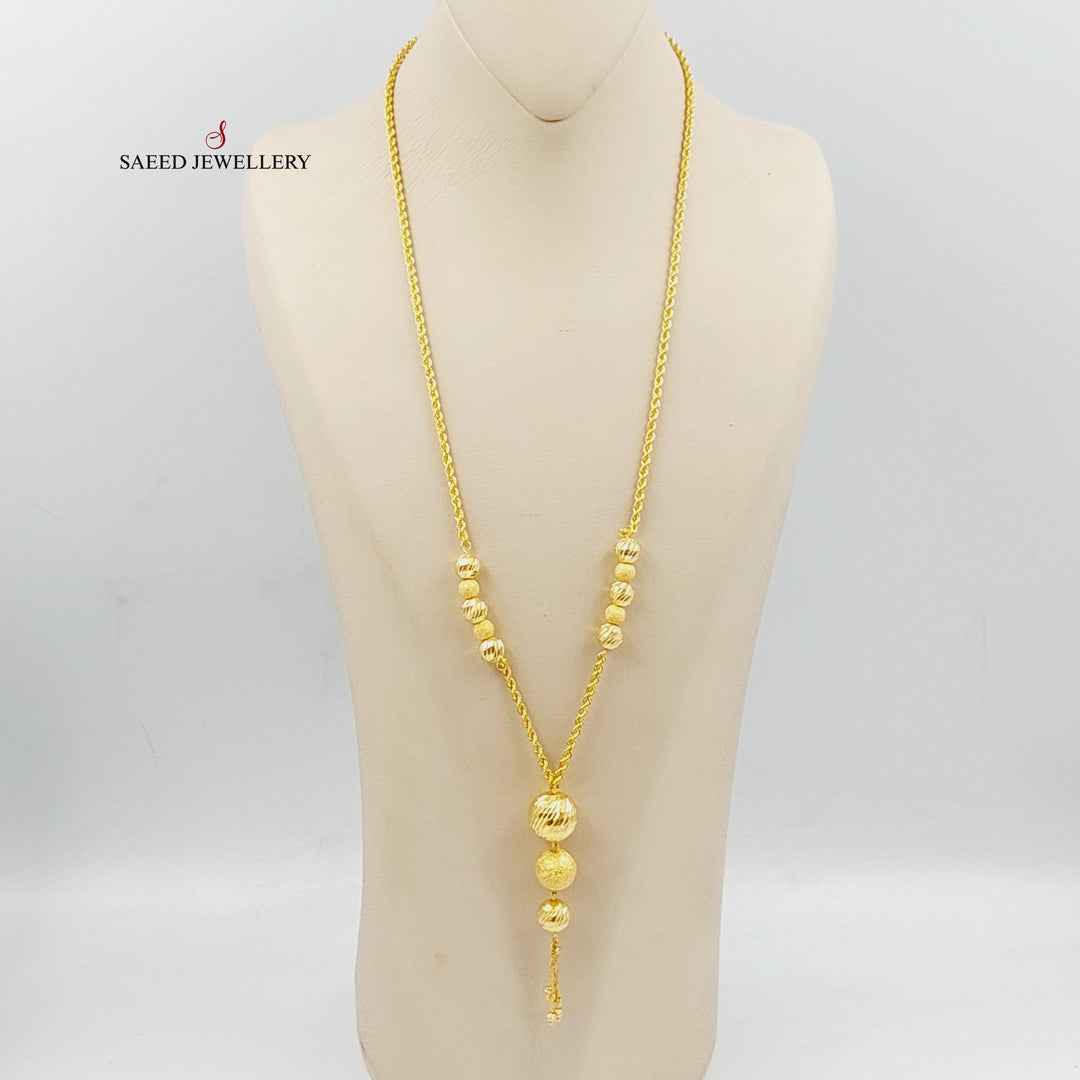 21K Gold Balls Balls Necklace by Saeed Jewelry - Image 6